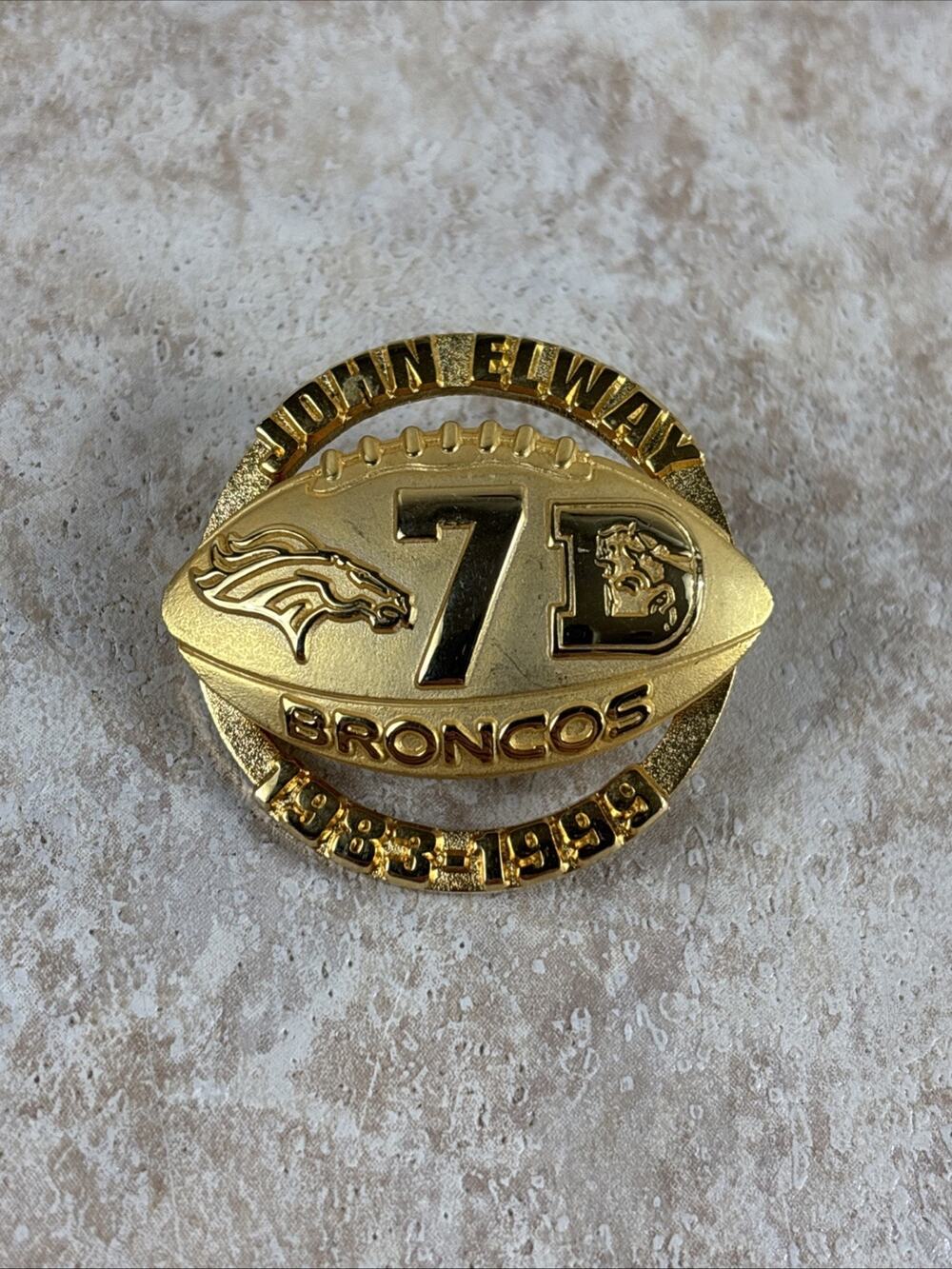 Denver Broncos John ELWAY Retirement Pin 1983-1999 #'d NFL